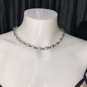 Whiting & Davis Silver Beaded Necklace
